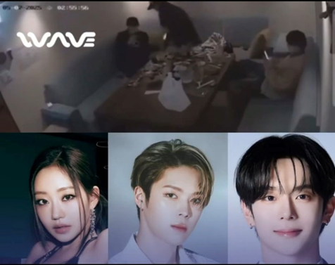 sosok yang disebut mirip Julie bersama dua anggota boy group VERIVERY, Kangmin dan Yeonho.